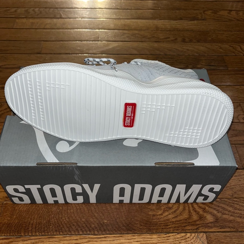 Stacy Adams Vortex Mesh Sporty Sneakers White & Gray Men’s Size 8.5 - Picture 8 of 11